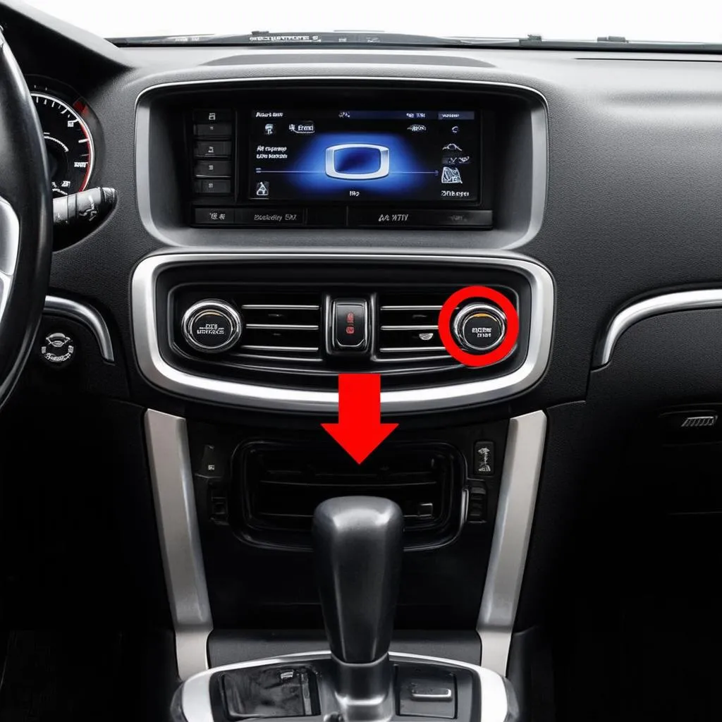 An image highlighting the OBD port underneath the dashboard of a 2011 Dodge Durango